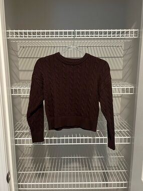 Rue21 Chocolate Brown Cable Knit Crewneck Sweater